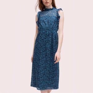 NWT Kate Spade Flora Lace Ruffle Dress Antique Blue size 14